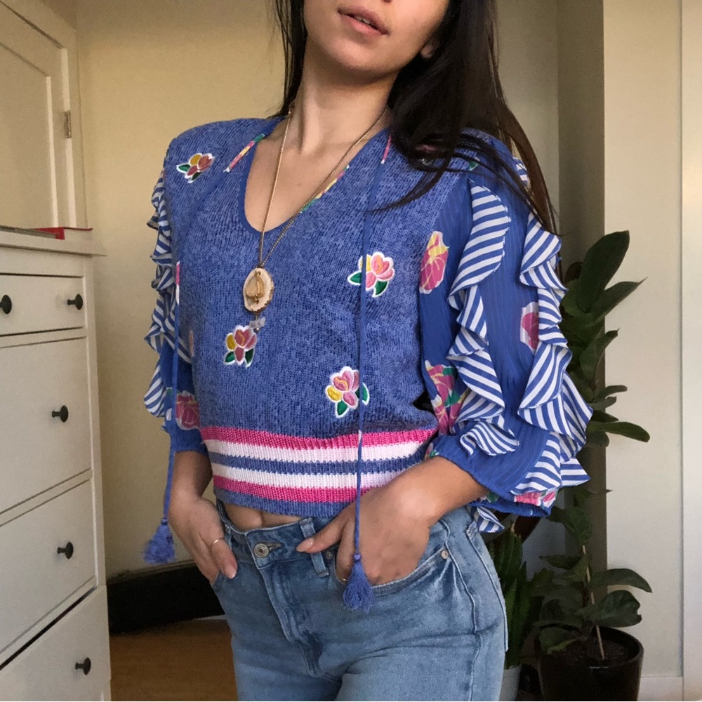 Vintage Ruffle Sleeve Blouse